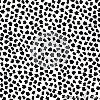 Multiple black spot shapes arranged on white background Stock Photo
