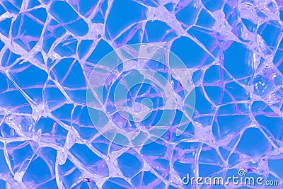 Multiple Broken Glass Texture, Blue Background Stock Photo