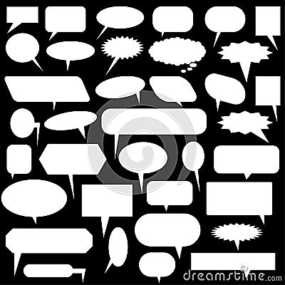 Multiple Chat Icons - Black and White Vector Illustration