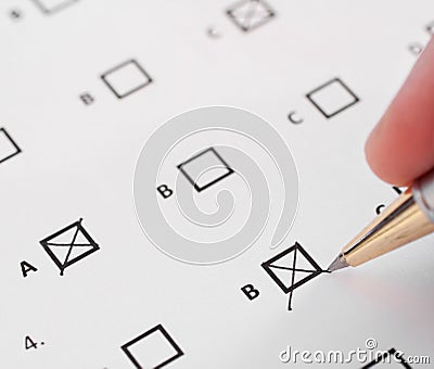 Multiple choice test Stock Photo