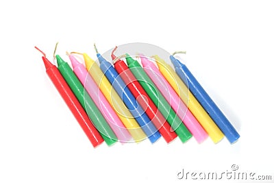 multiple color candles. Stock Photo