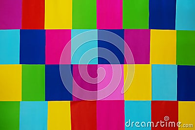 Multiple Color Paper Decorating Wall, Various Colorful Wall iDea Stock Photo