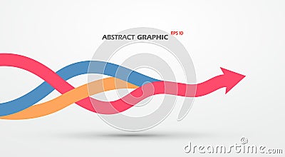 Multiple colored ropes converging into arrows in the same direction, vector graphics Vector Illustration