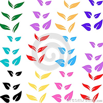 Multiple colourful leaf background. Stock Photo