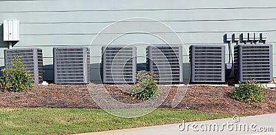 Multiple Commercial Air Conditioning Units Stock Photo