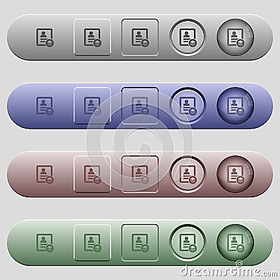Multiple contacts icons on horizontal menu bars Stock Photo
