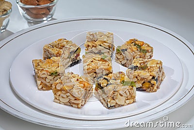 Multiple Dry fruits Sweet Stock Photo