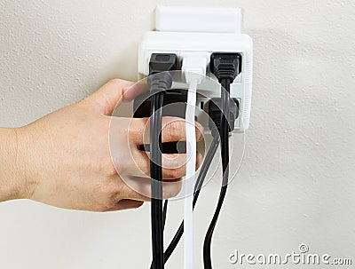 Multiple Electrical Outlets Stock Photo