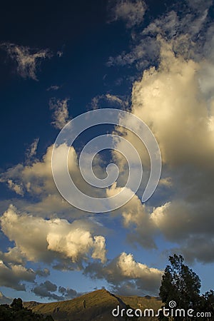 Multiple exposure composite of a group of soft clouds Stock Photo
