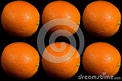 Multiple Exposures of Beautiful Fresh Orange Fruit Stock Photo