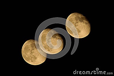 Multiple exposures shot of the moon Stock Photo