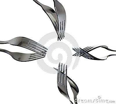 Multiple forks Stock Photo