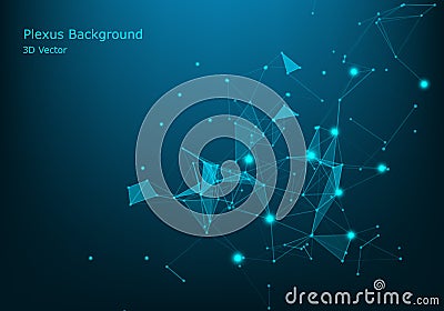 Multiple glowing connections in space, computer generated abstract background - Vector Illustration Vector Illustration