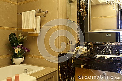 Multiple mirror in the bathroom Stock Photo