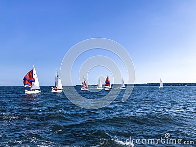 Sailboats out in Annapolis Harbor, Maryland Editorial Stock Photo