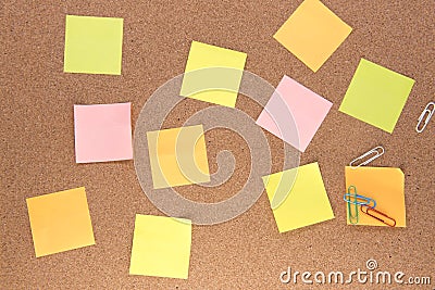 Multiple multi-coloured post it notes Stock Photo