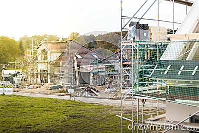 Multiple Single Family Homes under Construction Stock Photo