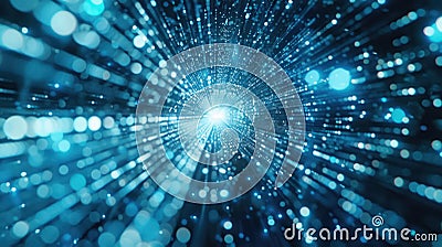 multiple streams of data converging in the center, electrical Stock Photo