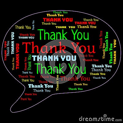 multiple text of thank you in wordcloud Stock Photo