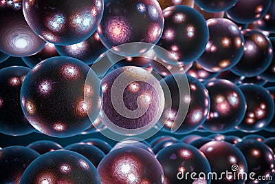 Multiple universes in multiverse. Many parallel universes in many worlds interpretation of quantum physics. Cartoon Illustration