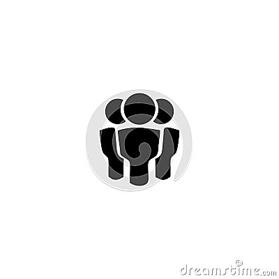 Multiple users silhouette icon and simple flat symbol for website,mobile,logo,app,UI Vector Illustration