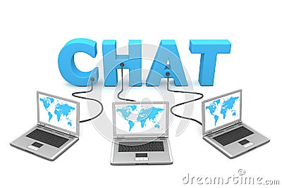 Multiple Wired to Chat Stock Photo