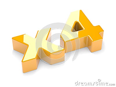 Multiplication or increase concept x4 Stock Photo