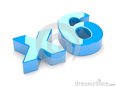 Multiplication or increase concept x6 Stock Photo