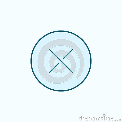 multiplication sign 2 colored line icon. Simple colored element illustration. multiplication sign outline symbol design from web Cartoon Illustration