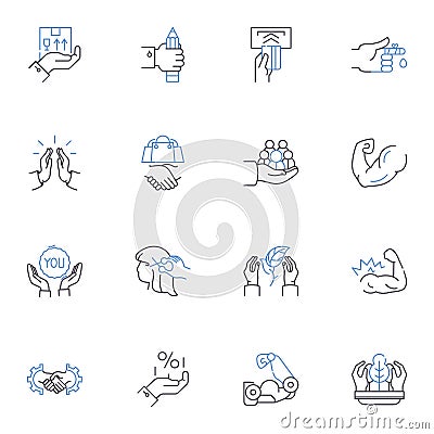 Multiplying line icons collection. Product, Factor, Calculation, Increase, Double, Triple, Quadruple vector and linear Vector Illustration