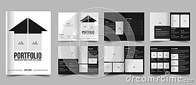 Modern Architecture portfolio or interior portfolio template design Vector Illustration