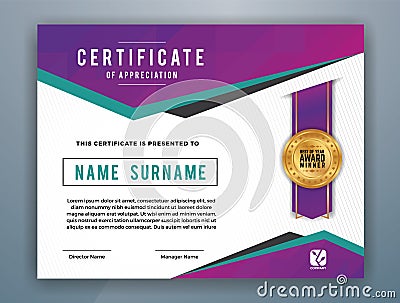 Multipurpose Modern Professional Certificate Template Vector Illustration