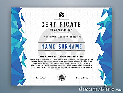 Multipurpose Modern Professional Certificate Template Vector Illustration