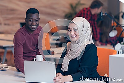 Multiracial contemporary business people working Stock Photo