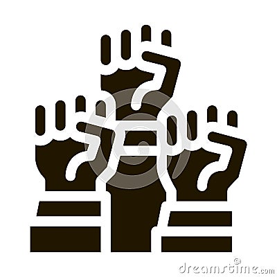 multiracial fists icon Vector Glyph Illustration Vector Illustration