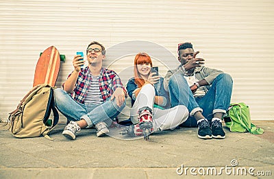 Multiracial group outdoors Stock Photo