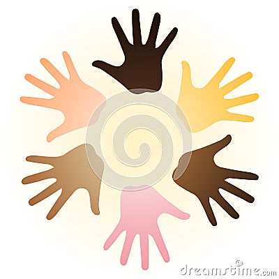 Multiracial hands Vector Illustration