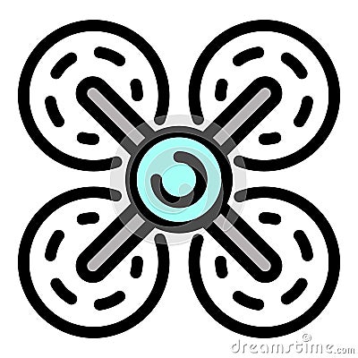 Multirotor drone icon, outline style Vector Illustration