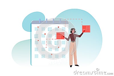 Multistasking, time schedule, management, big data business concept Vector Illustration