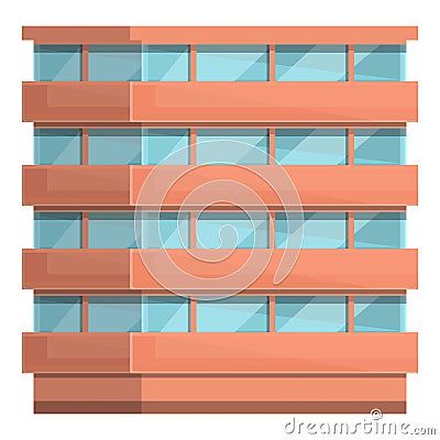 Multistore elevation icon cartoon vector. Office building Vector Illustration