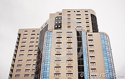 Multistorey apartment house on a white background Stock Photo