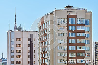 Multistorey building with new modern apartments Stock Photo