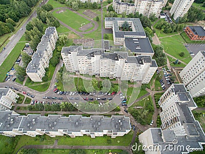 Aerial view of Eiguliai district in Kaunas, Lithuania Stock Photo