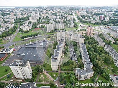 Aerial view of Eiguliai district in Kaunas, Lithuania Stock Photo