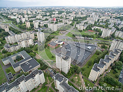 Aerial view of Eiguliai district in Kaunas, Lithuania Stock Photo