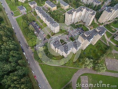 Aerial view of Eiguliai district in Kaunas, Lithuania Stock Photo