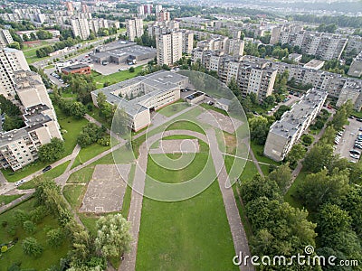 Aerial view of Eiguliai district in Kaunas, Lithuania Stock Photo