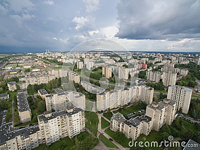 Aerial view of Eiguliai district in Kaunas, Lithuania Stock Photo