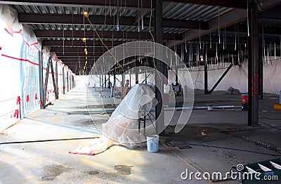 Multistory Jobsite Winter Weather Protection Stock Photo