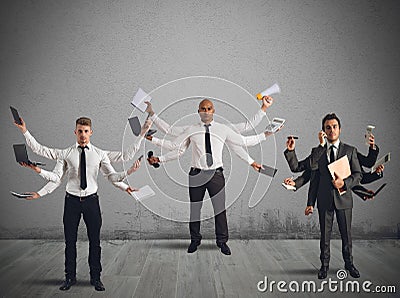 Multitasking businessperson Stock Photo